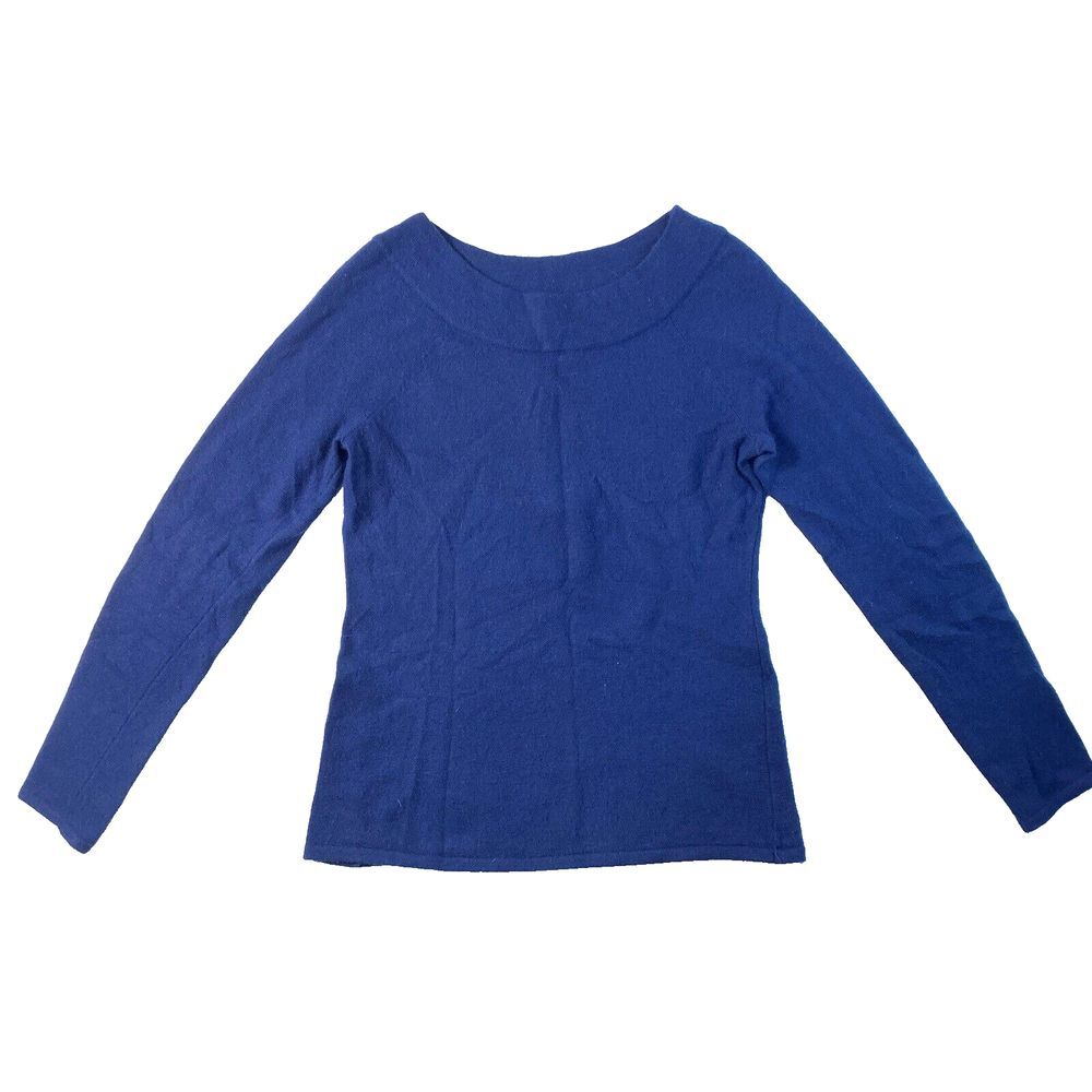 Marisa Christina Sweater Women's Size Medium Angora Wool Blend Blue Round Neck